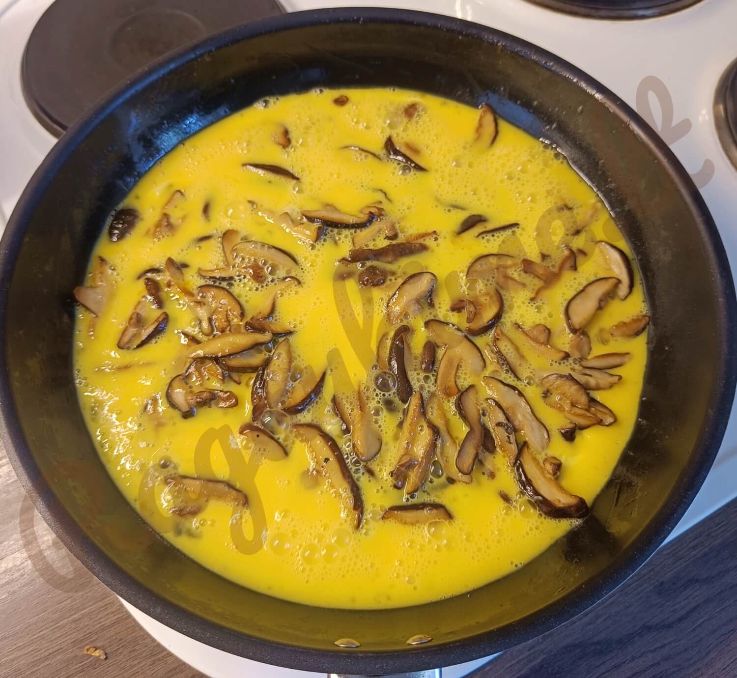 shiitake grybai omletas